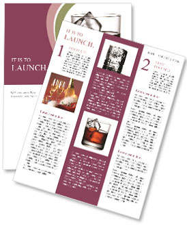 Ice Cube in Glass of Whisky Newsletter Template