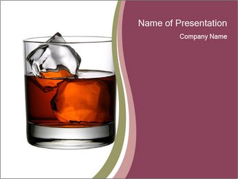 Ice Cube in Glass of Whisky PowerPoint Template