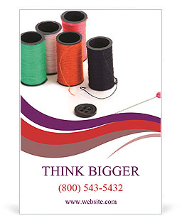Set of Threads for Sewing Ad Template