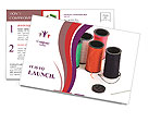 Set of Threads for Sewing Postcard Template