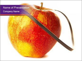 Apple with Black Cable PowerPoint Template