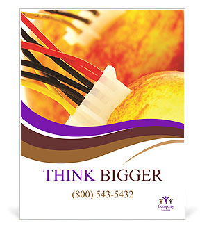Connected Apples with Colorful Wires Poster Template