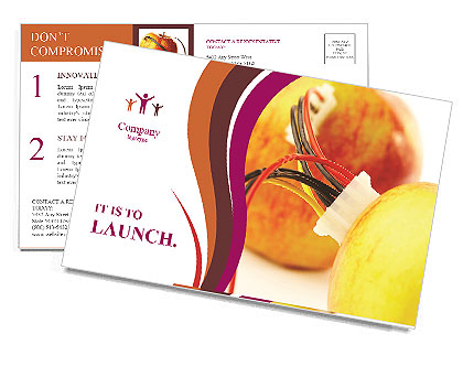 Wires Connecting Two Fresh Apples Postcard Template