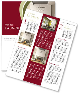 Fireplace in Living Room Interior Newsletter Template