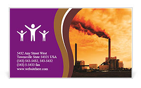 Polution from Power Plant Business Card Template