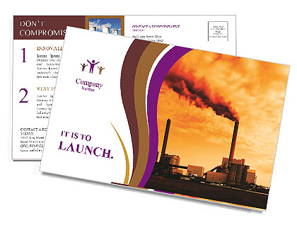 Polution from Power Plant Postcard Template