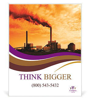 Polution from Power Plant Poster Template