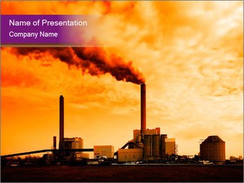 Polution from Power Plant PowerPoint Template