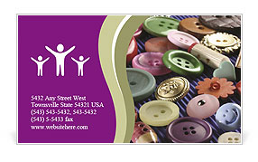 Multicolored Buttons Business Card Template