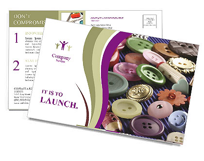 Multicolored Buttons Postcard Template