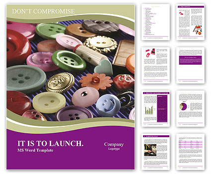 Multicolored Buttons Word Template