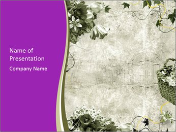 Floral Frame in Retro Style PowerPoint Template