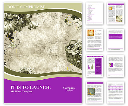 Floral Frame in Retro Style Word Template