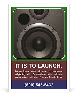 Black Loud Speaker Ad Template
