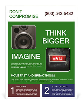 Black Loud Speaker Flyer Template