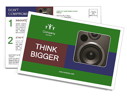 Black Loud Speaker Postcard Template