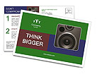 Black Loud Speaker Postcard Template