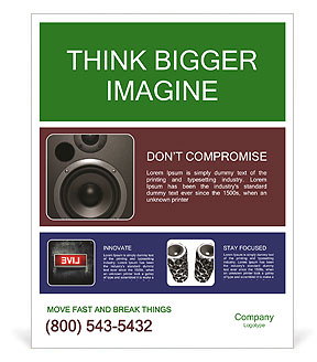 Black Loud Speaker Poster Template