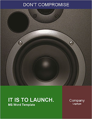 Black Loud Speaker Word Template - Page 1