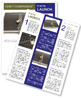 Laptop Locked in Metal Chain Newsletter Template