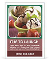 Ice Cream with Chocolate and Berry Ad Template