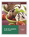 Ice Cream with Chocolate and Berry Word Template