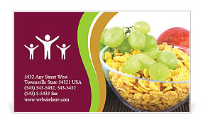 Glass Bow of Fruit Cornflakes Business Card Template