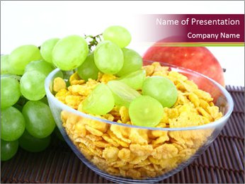 Glass Bow of Fruit Cornflakes PowerPoint Template
