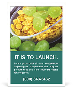 Mix of Cornflakes and Grapes Ad Template