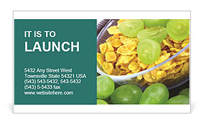 Mix of Cornflakes and Grapes Business Card Template