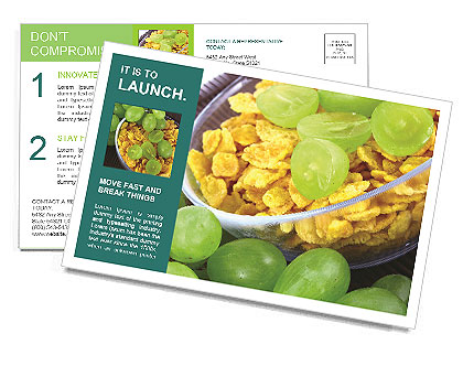 Mix of Cornflakes and Grapes Postcard Template