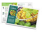 Mix of Cornflakes and Grapes Postcard Template