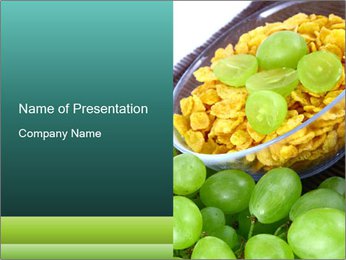 Mix of Cornflakes and Grapes PowerPoint Template