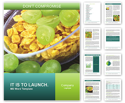 Mix of Cornflakes and Grapes Word Template