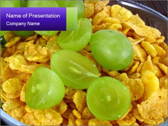 Breakfast Flakes with Sweet Grapes PowerPoint Template