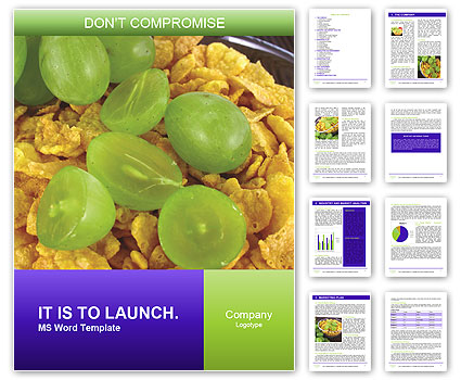 Breakfast Flakes with Sweet Grapes Word Template