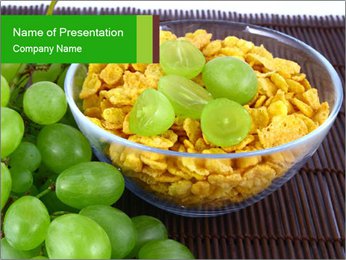 Cornflakes with Fresh Grapes PowerPoint Template