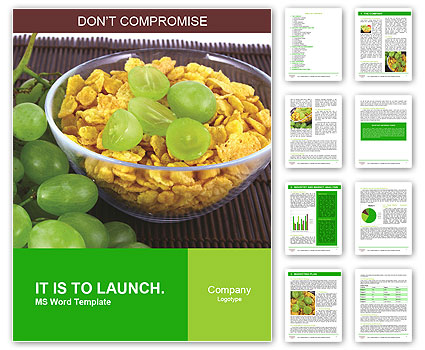 Cornflakes with Fresh Grapes Word Template