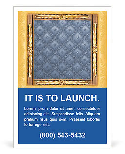 Golden Frame with Blue Pattern Ad Template