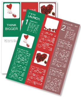 PC Mouse Connected to Red Heart Newsletter Template