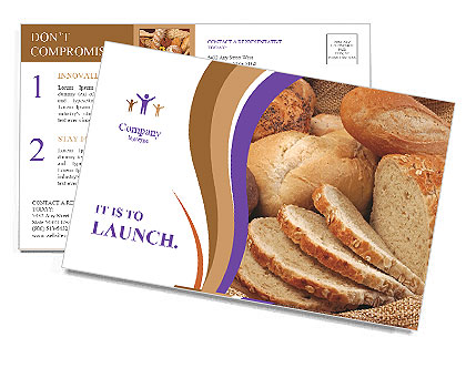 Bread Baked in Oven Postcard Template