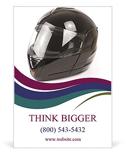 Black Glossy Motorbike Helmet Ad Template