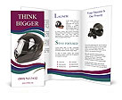 Black Glossy Motorbike Helmet Brochure Template