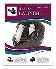 Black Glossy Motorbike Helmet Flyer Template