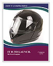 Black Glossy Motorbike Helmet Word Template