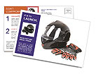 Biker Helmet with Leather Gloves Postcard Template