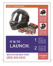 Biker Helmet with Leather Gloves Poster Template