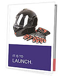 Biker Helmet with Leather Gloves Presentation Folder