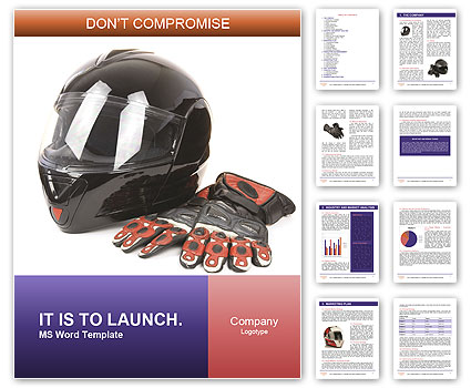 Biker Helmet with Leather Gloves Word Template