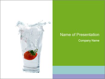 Fresh Strawberry in Drink PowerPoint Template